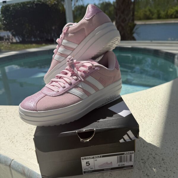 Zapatillas Adidas VL Court Bold J Talla 37 1/2 rosada