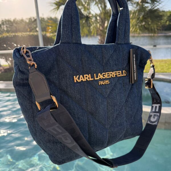 Karl Lagerfeld Paris Denim Tote Bag blue