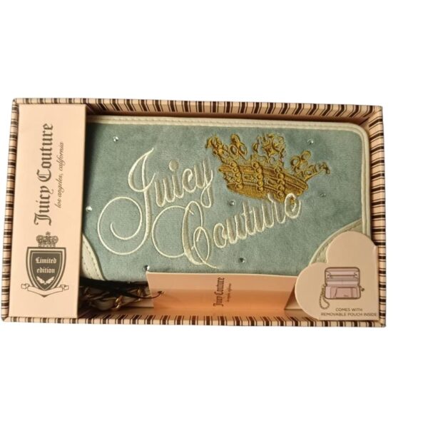 Billetera Juicy Couture Edición limitada terciopelo celeste