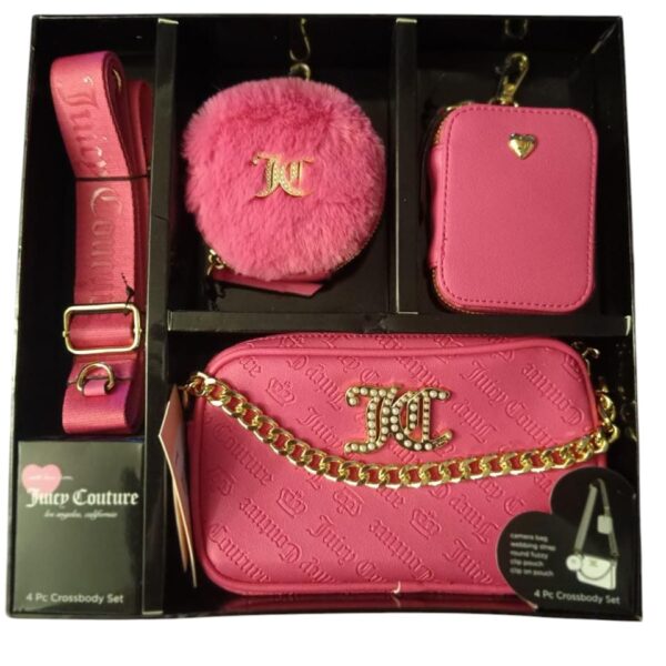 Set Cartera Crossbody Juicy Couture 4 Piezas rosada